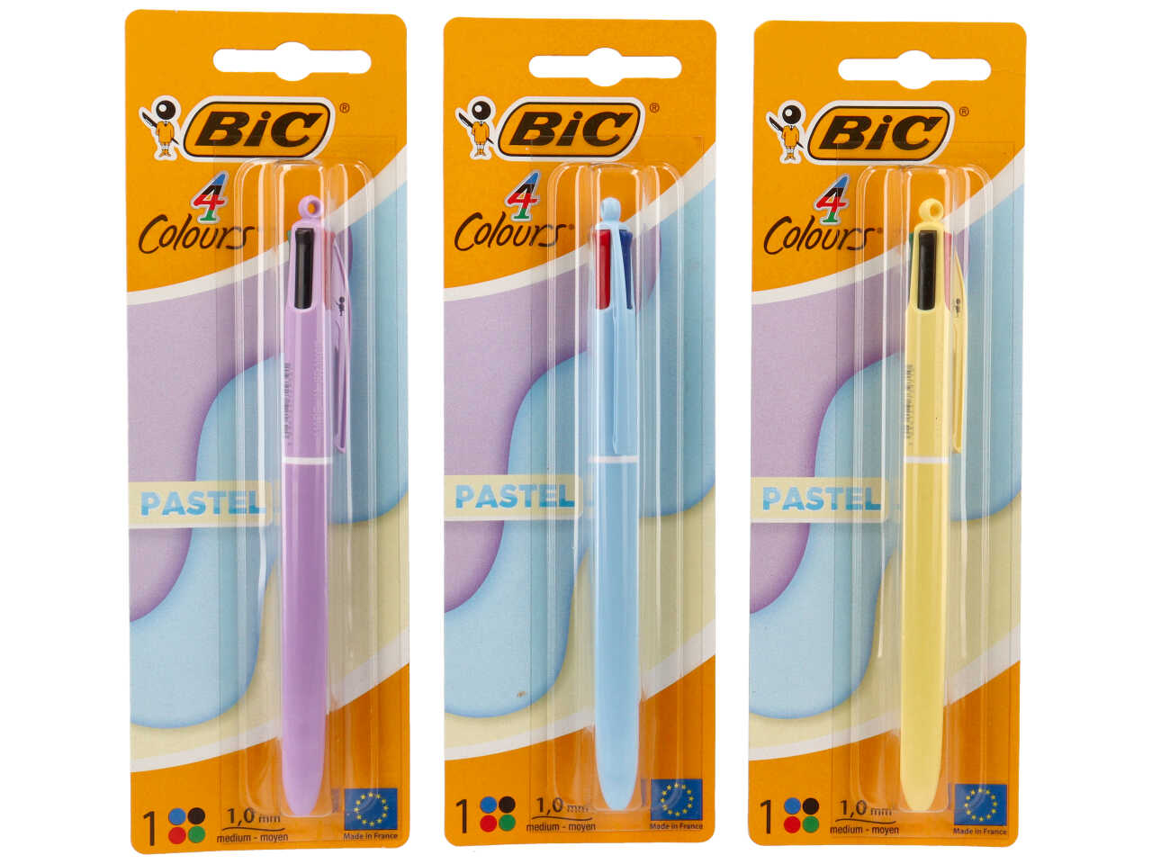 Penna Bic 4 colori Colours Pastel punta media