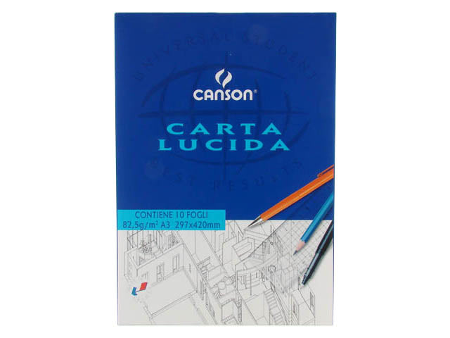 Carta lucida satinata canson per stampa monocromatica e a colori, 80gr a3 bianco 297x420 mm 10 fogli