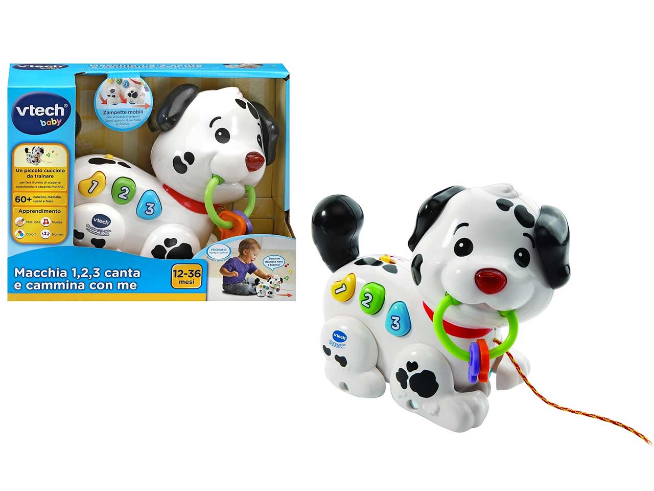 Vtech cane macchia 1,2,3 canta e cammina con me