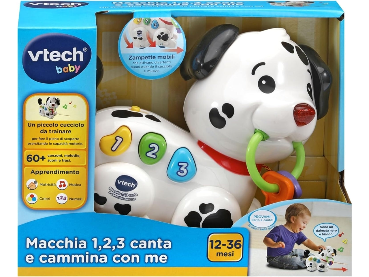 Vtech cane macchia 1,2,3 canta e cammina con me