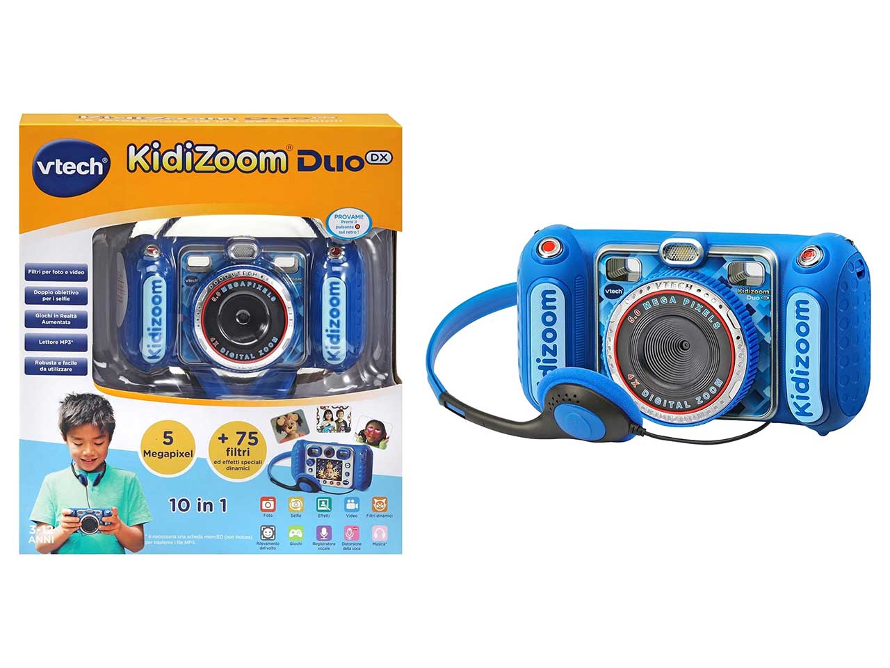 Vtech macchina fotografica per bambini kidizzom duo dx blu