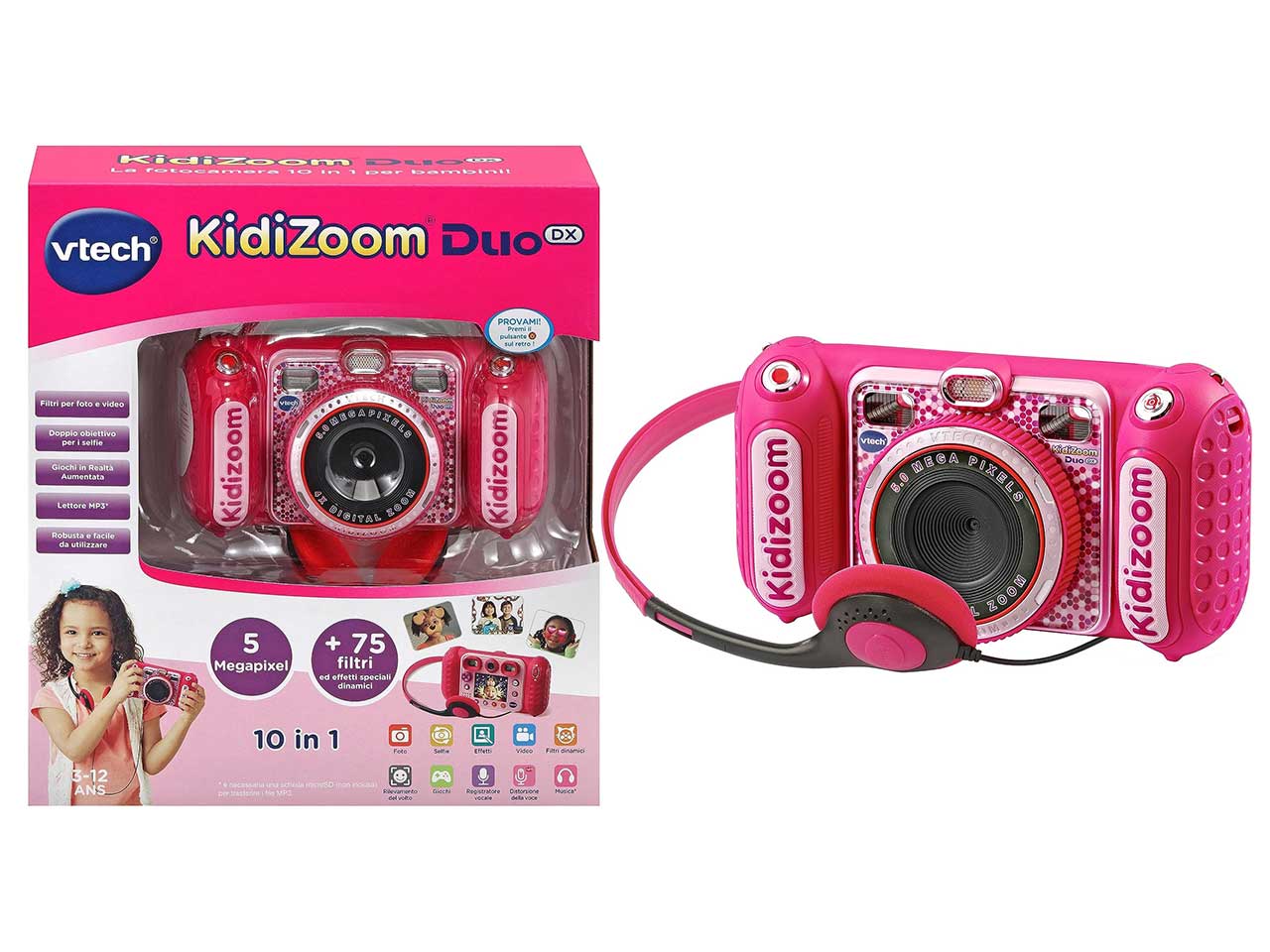 Vtech macchina fotografica per bambini kidizzom duo dx rosa