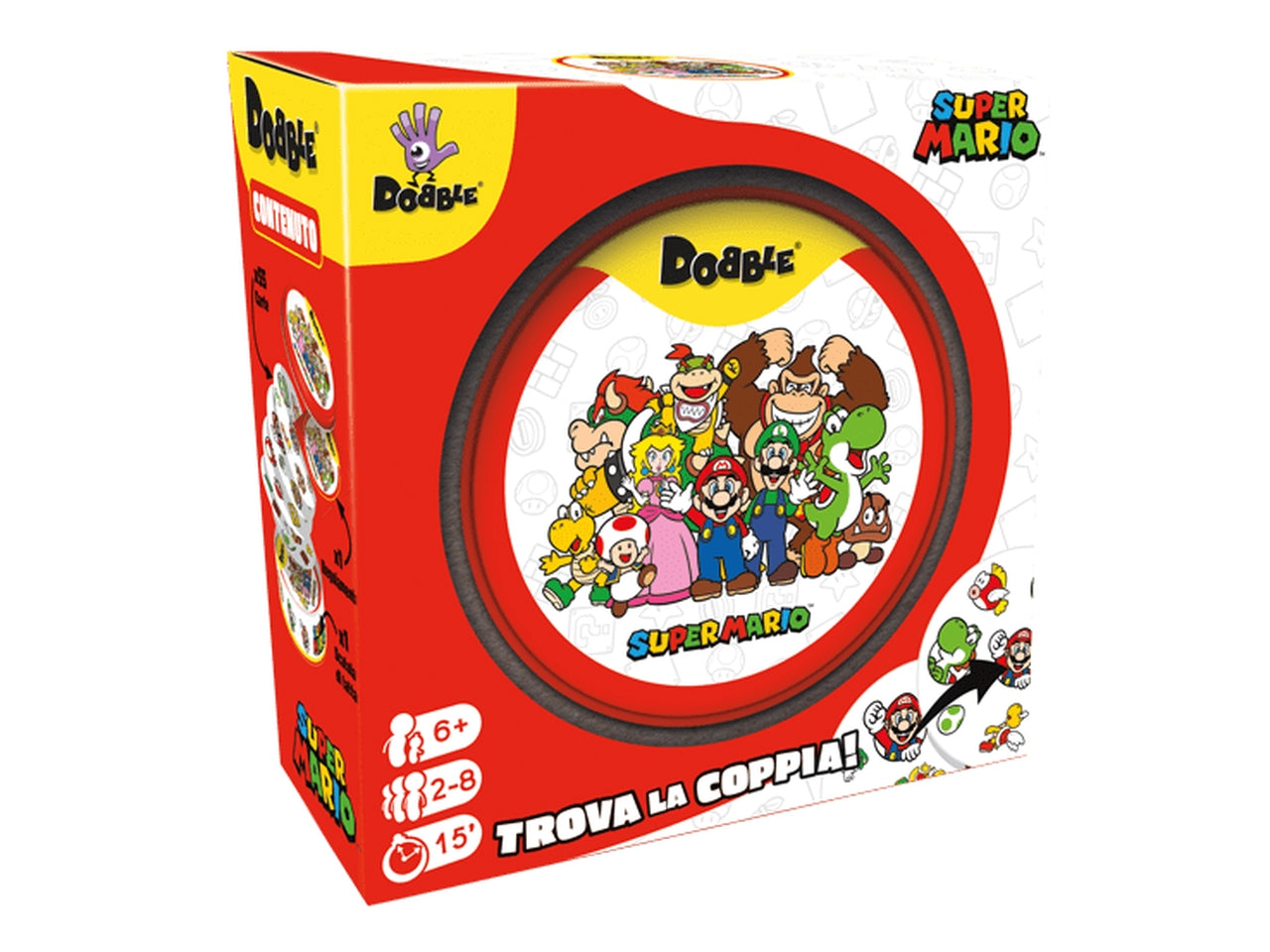 Gioco da Tavolo Dobble Super Mario, Eco-Sleeve, Divertente per Tutta la Famiglia, 2-8 Giocatori, 6+ Anni, Edizione in Italiano | Asmodee