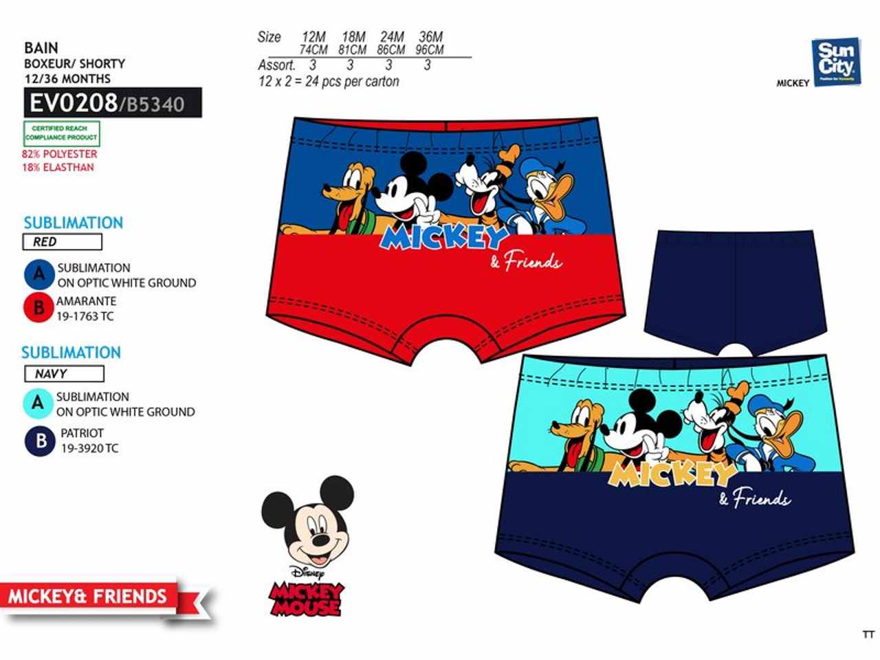 Costume da bagno bimbo boxer mickey
