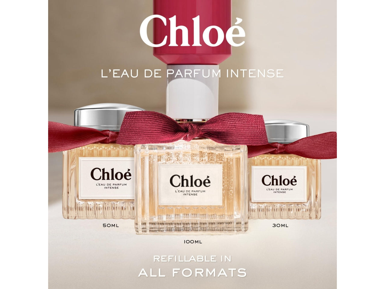 Profumo Donna Chloé l`Eau de Parfum Intense Donna 100ml, Donna, Flacone ricaricabile, Lampone, Rosa $