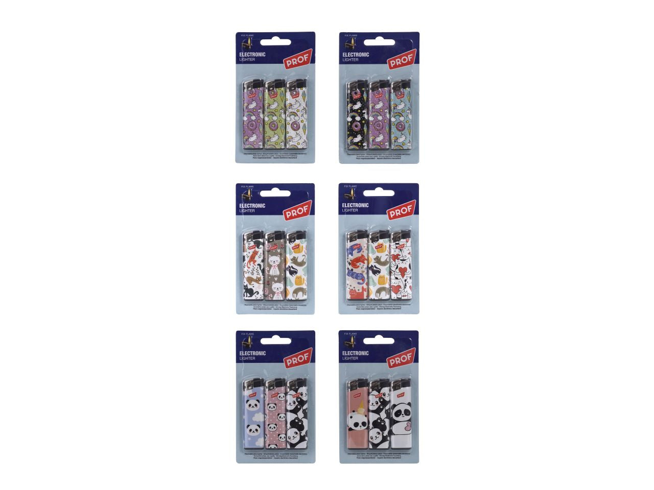 Accendini cute design blister da 3 pezzi