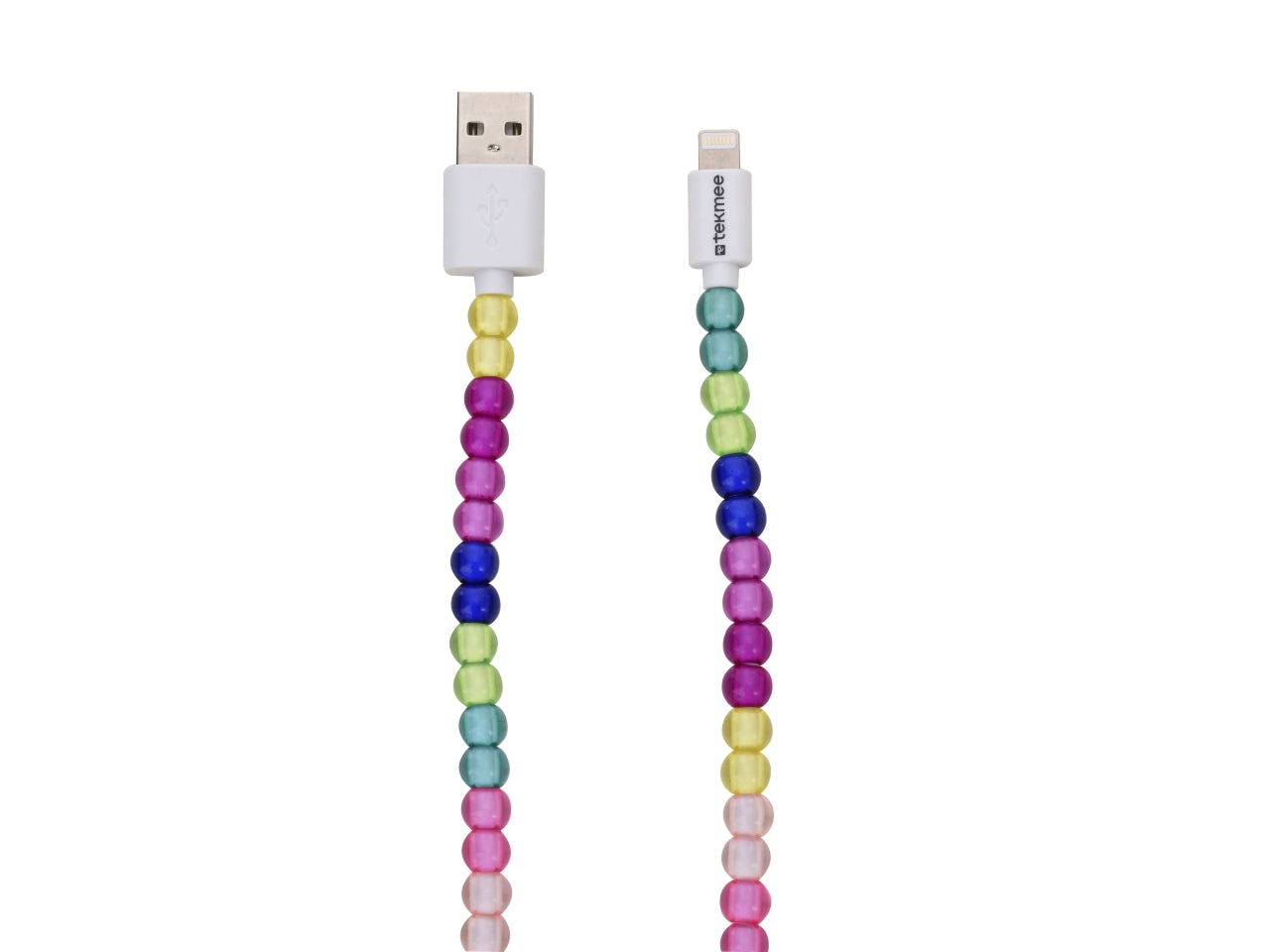 Tekmee cavo 1m usb con perle luminose multicolor