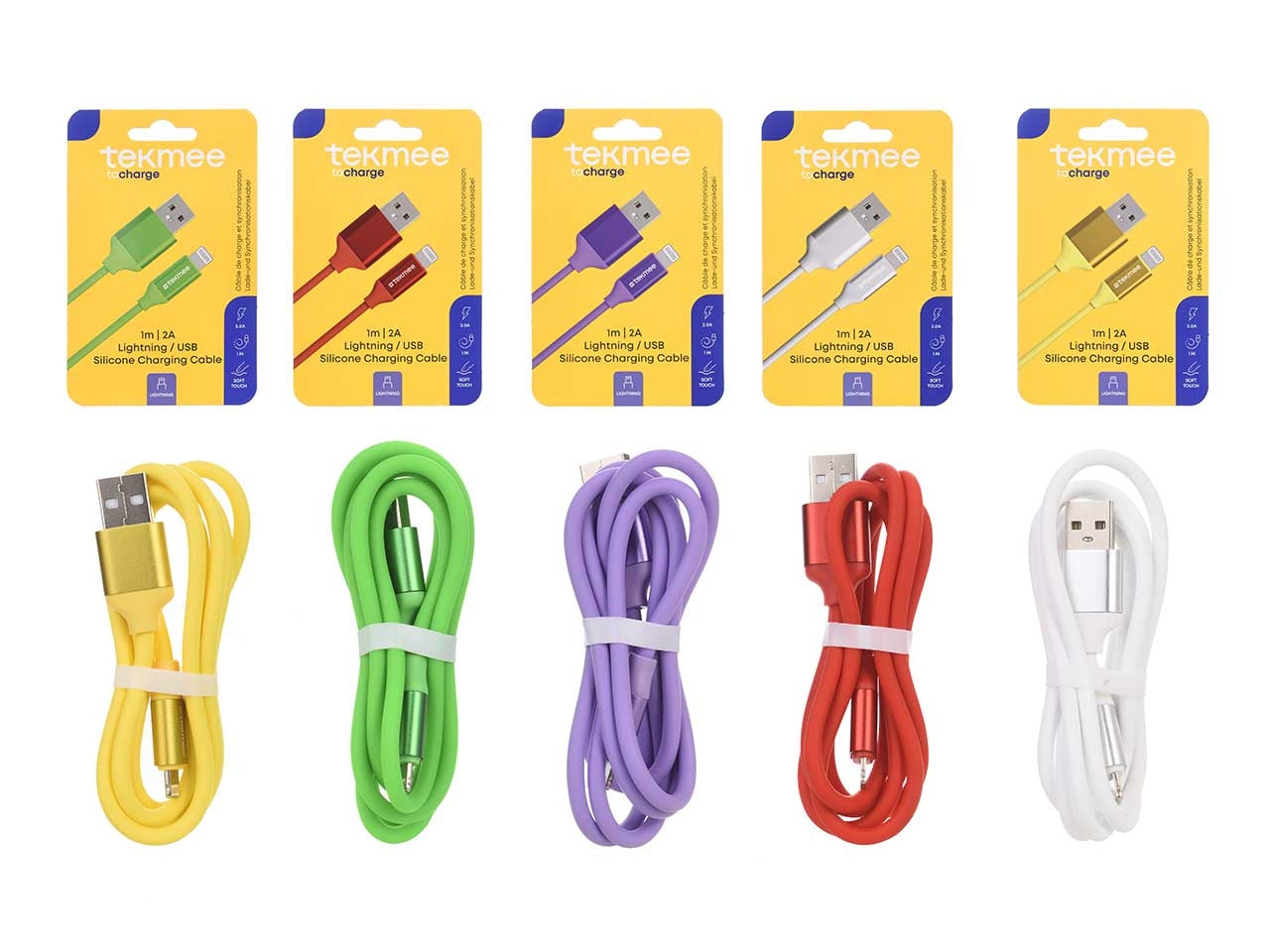 Tekmee cavo in silicone luminoso 1m usb - disponibile in vari colori