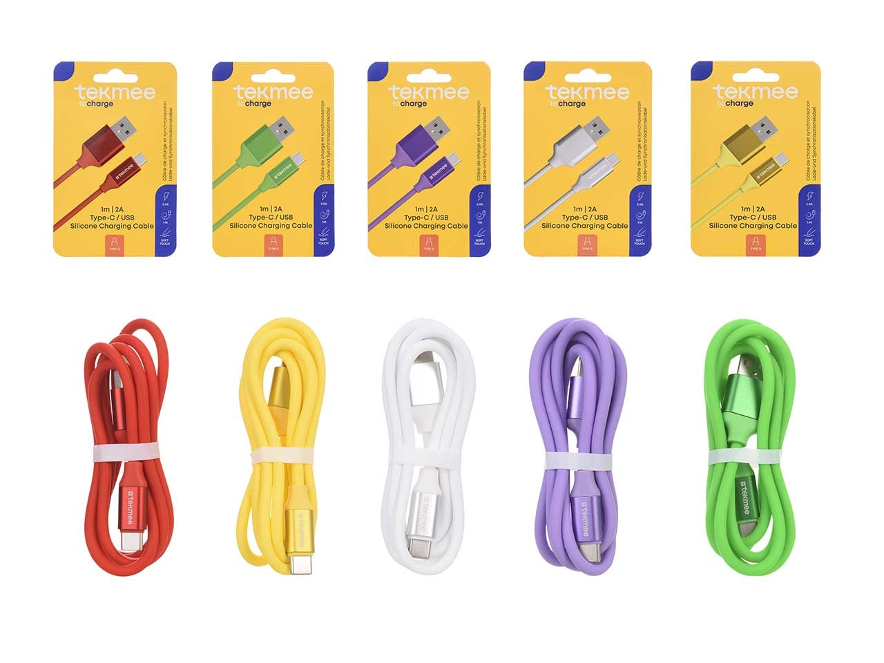 Tekmee cavo in silicone 1m usb type c - disponibile in vari colori