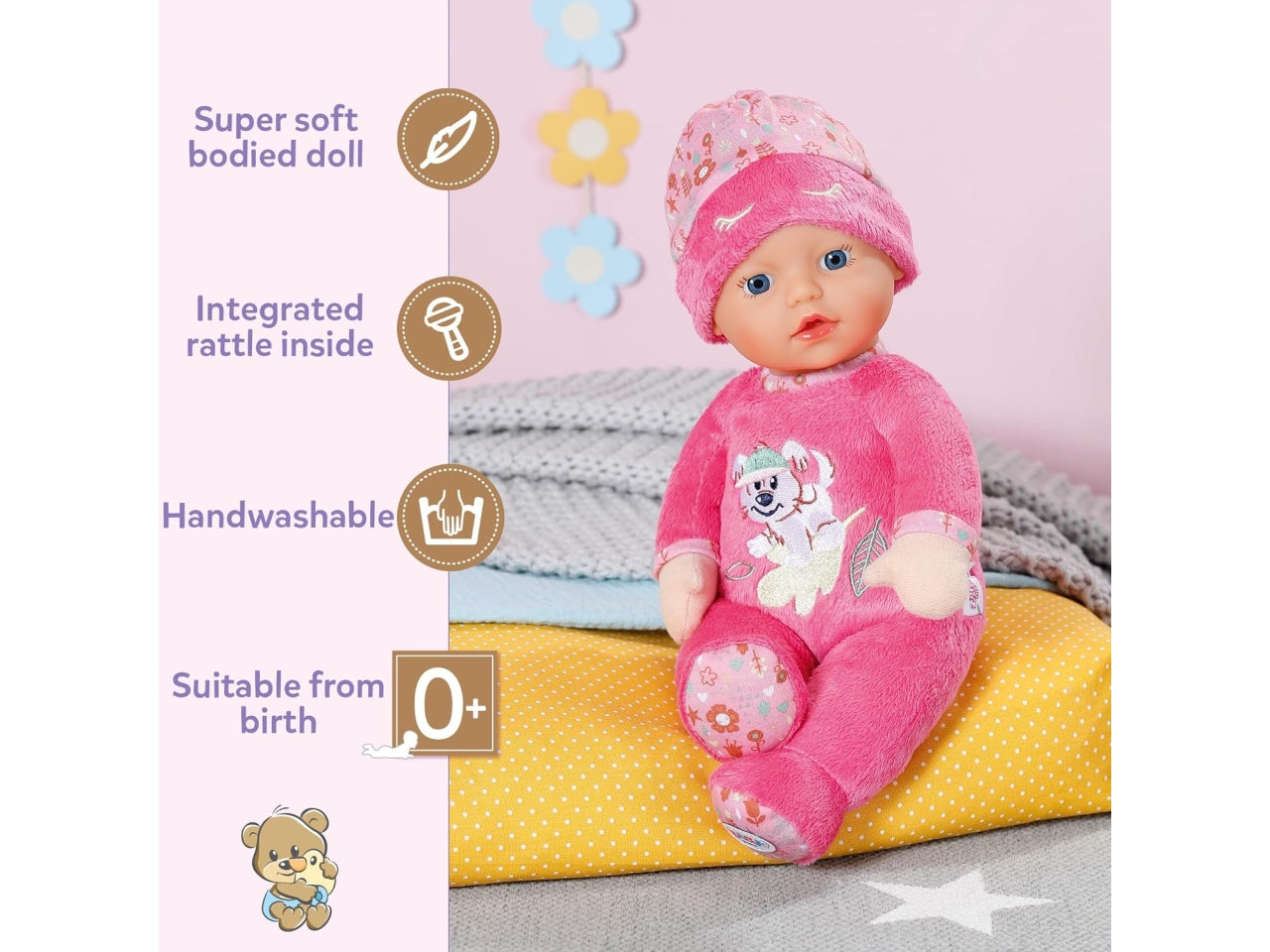 Baby born sleepy for babies pink 30cm