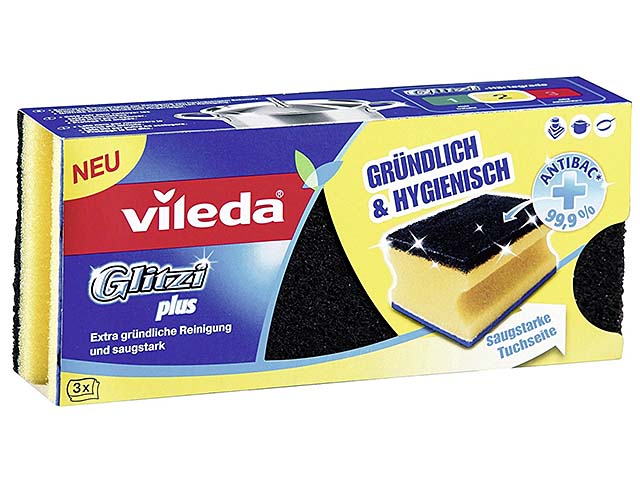 Vileda glitzi fibra nera 3 pezzi 10114500