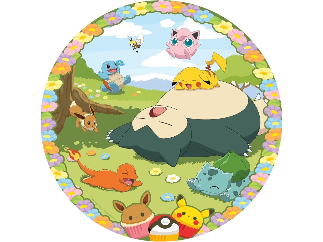 Puzzle Pokémon Round per Adulti, 500 Pezzi, Collezione Circolare, Idea Regalo per Lei o Lui, Forma Rotonda 52x52cm | Ravensburger