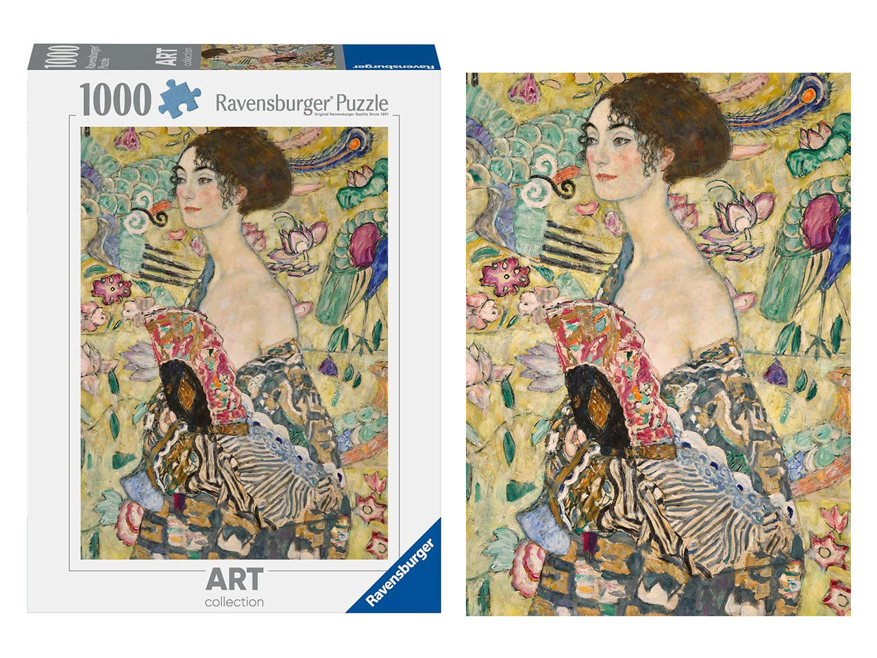 Puzzle 1000 pezzi art collection klimt dama col ventaglio