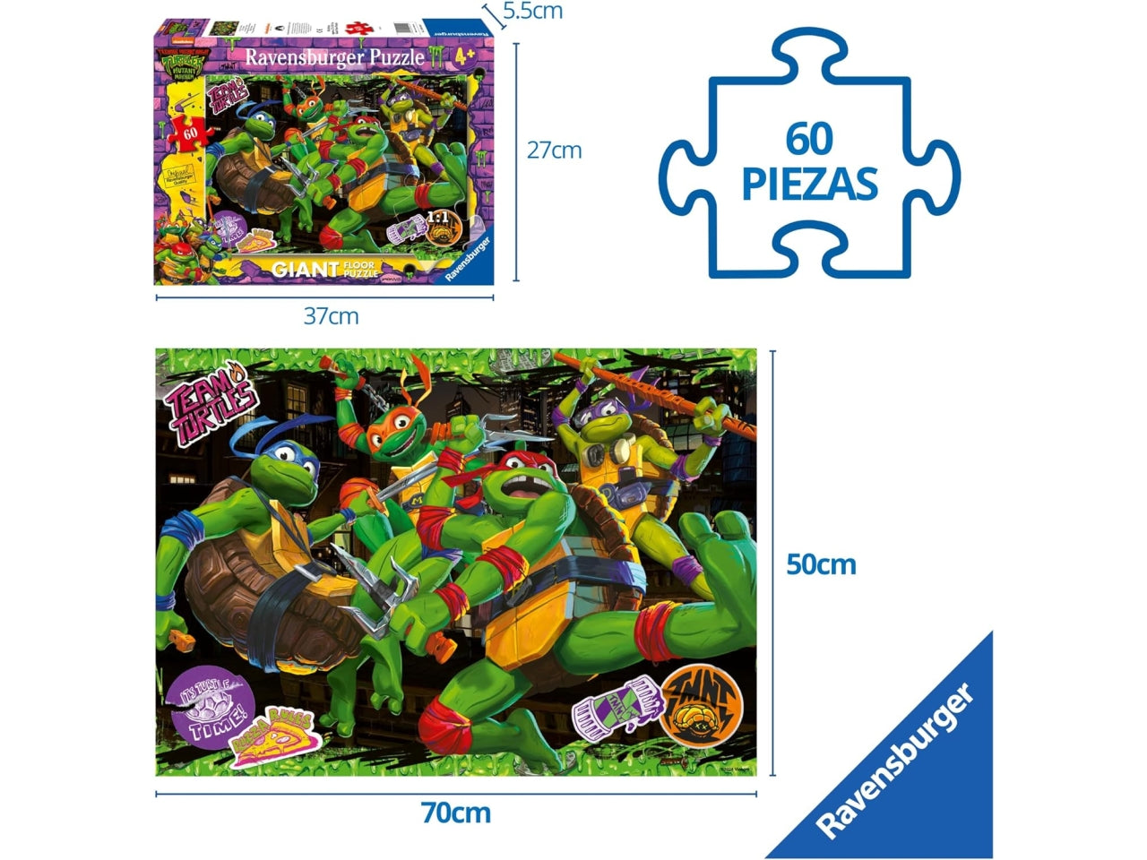 Puzzle teenage mutant ninja turtles da 60 pezzi