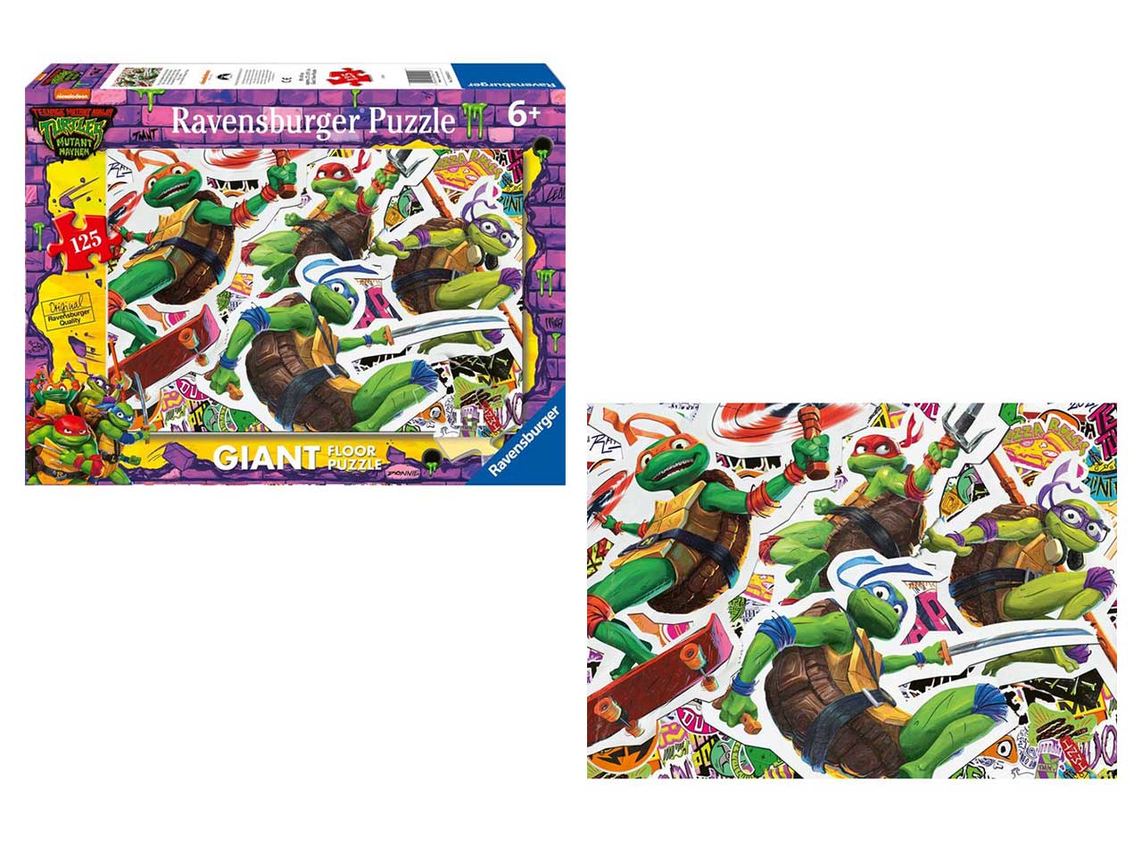 Puzzle Ravensburger Tartarughe Ninja Turtles, 125 pezzi maxi per bambini di 6+ anni