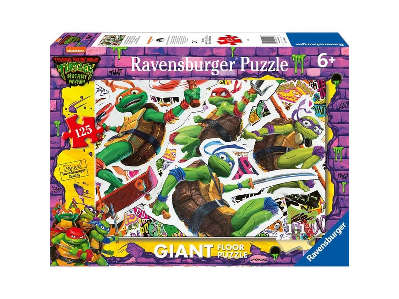 Puzzle Ravensburger Tartarughe Ninja Turtles, 125 pezzi maxi per bambini di 6+ anni