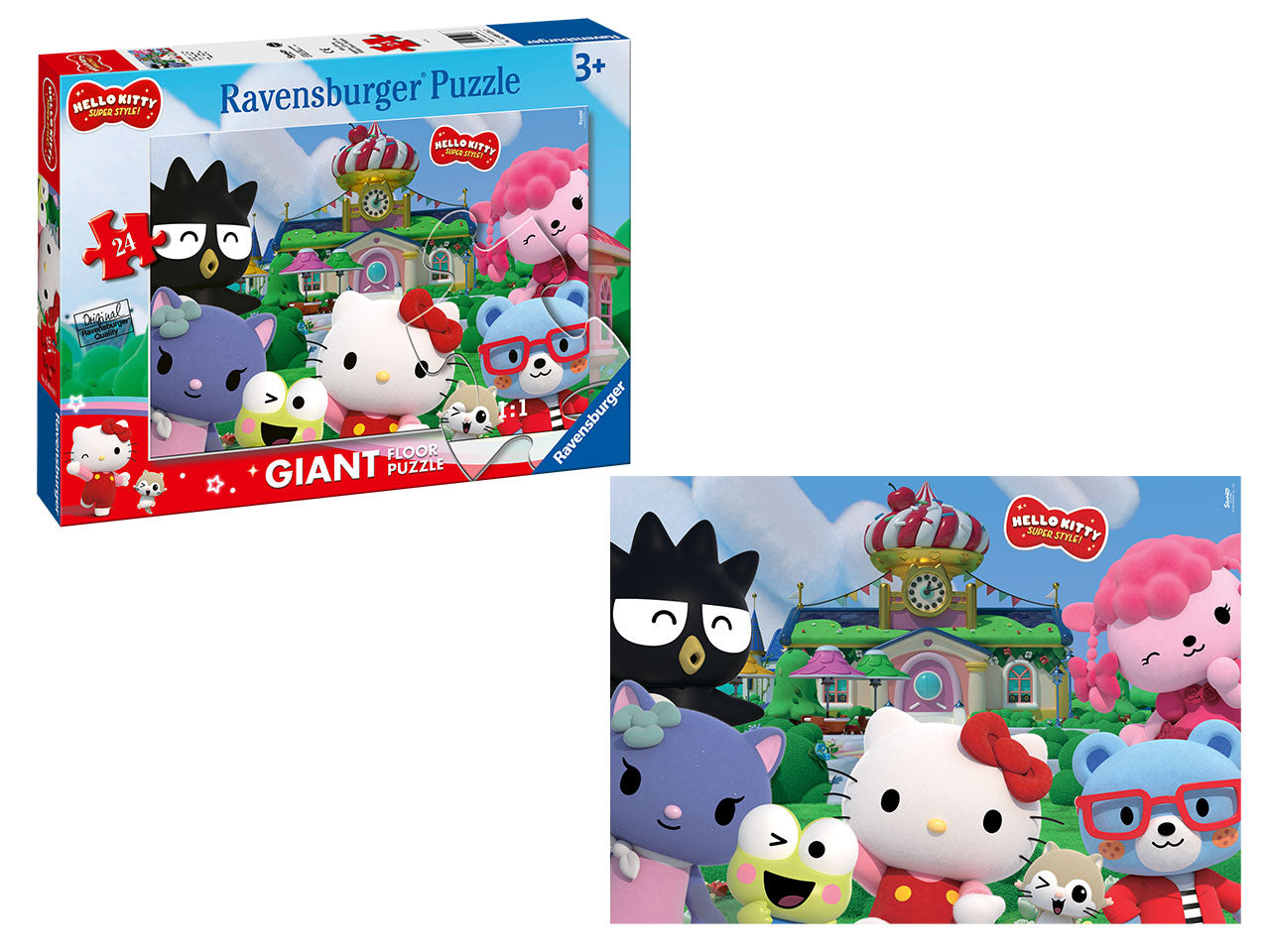 Puzzle Hello Kitty 24 Pezzi Giganti - Set Pavimento con Poster - Ravensburger