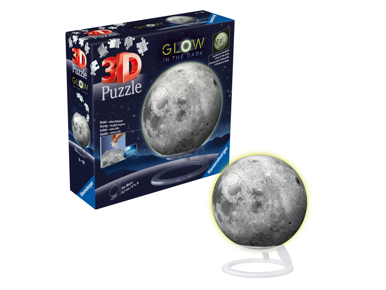 Puzzle 3D Glow in the dark, Idea Regalo per Bambini 6+ anni, Gioco Educativo e Stimolante, 72 pezzi - Ravensburger