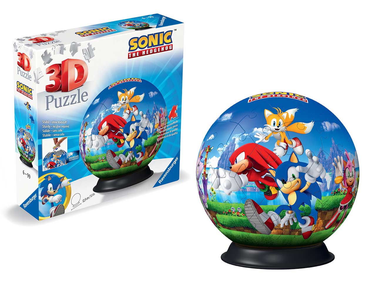 Sonic the hedgehog?, puzzle a sfera di 72 pezzi per bambini 6+, Ravensburger