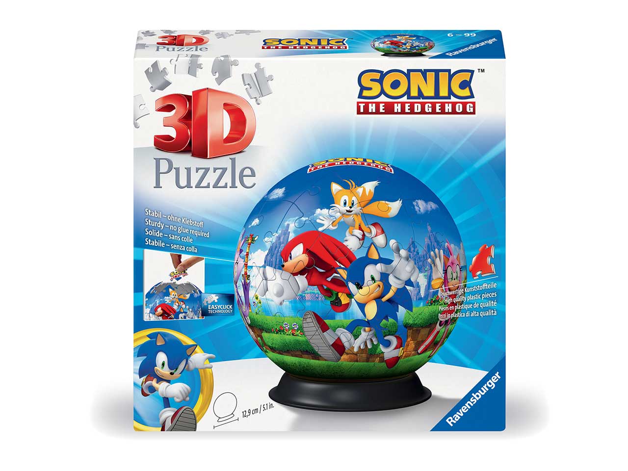 Sonic the hedgehog?, puzzle a sfera di 72 pezzi per bambini 6+, Ravensburger