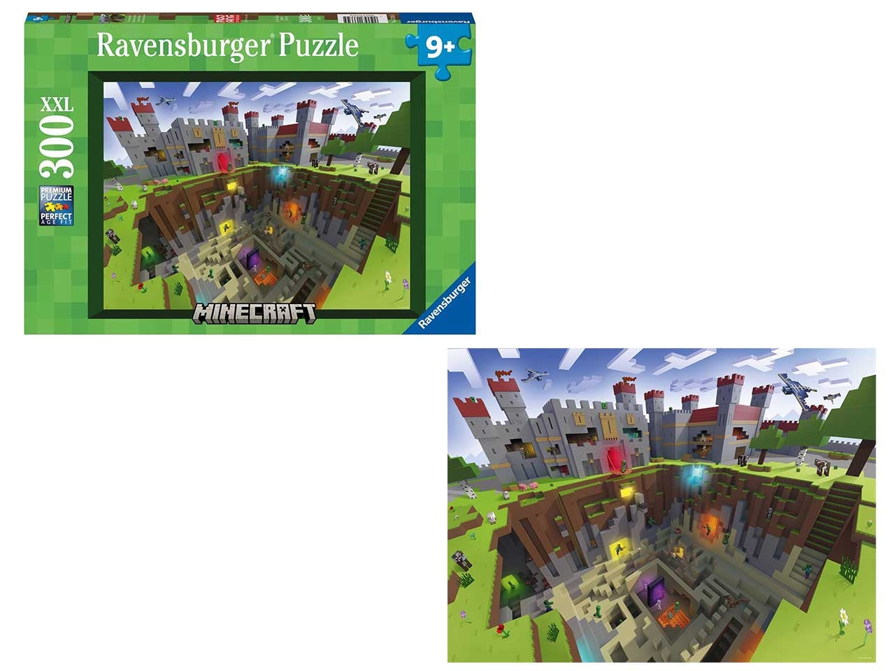 Puzzle 300 Pezzi XXL Minecraft, Idea Regalo per Bambini 9+ Anni, Gioco Educativo - Ravensburger