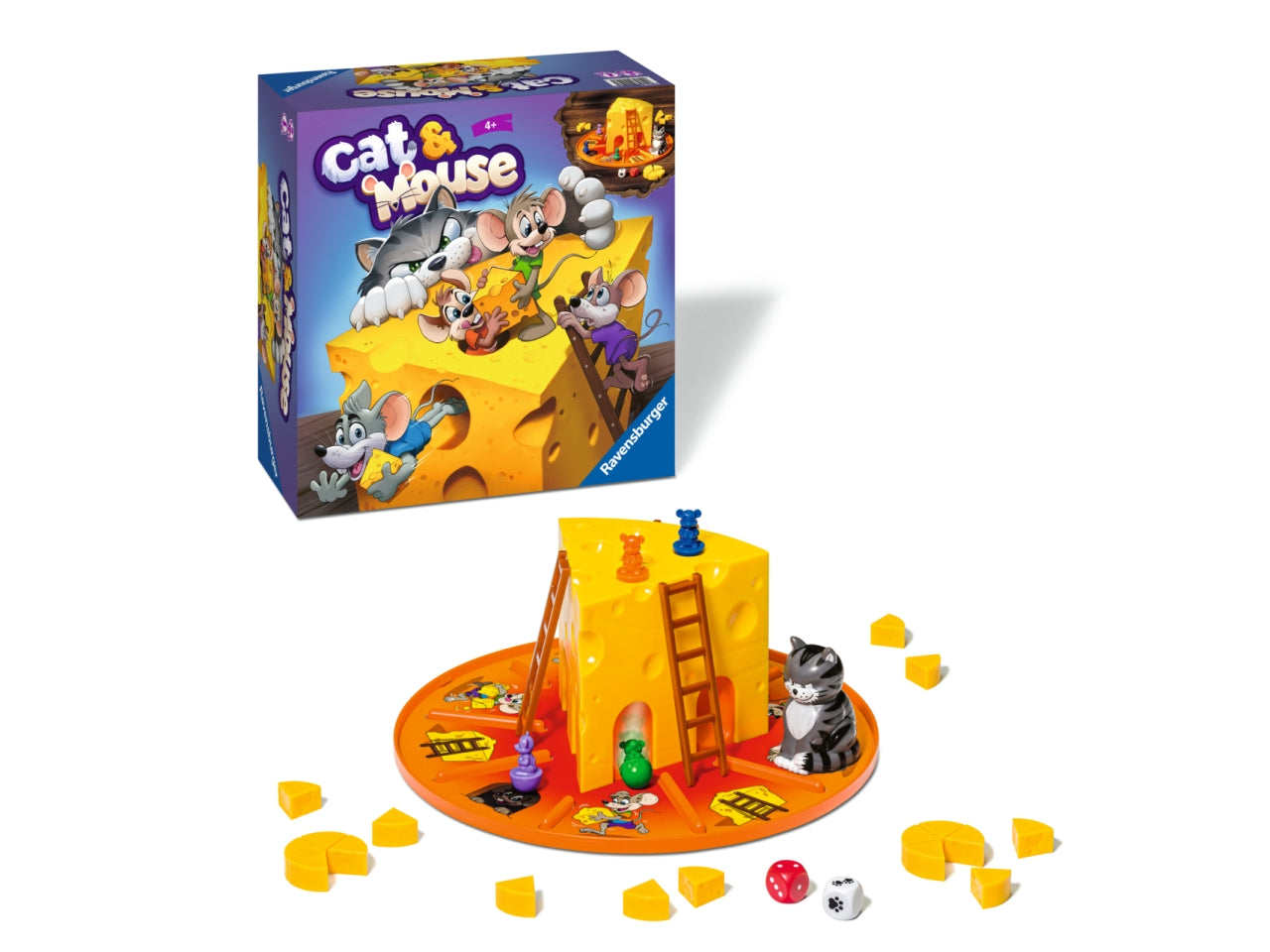 Cat&mouse gioco da tavolo, per bambini dai 4+ anni, 2-4 giocatori - Ravensburger