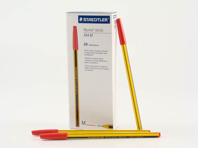 Penna a sfera staedtler noris stick rosso 0,35 mm