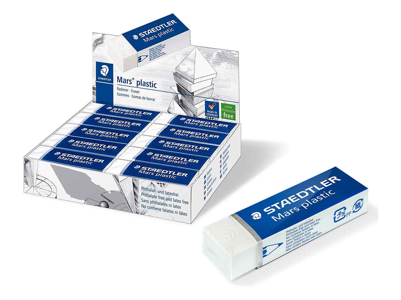 Gomma da cancellare staedtler bianco 65x23x13mm 20 pezzi