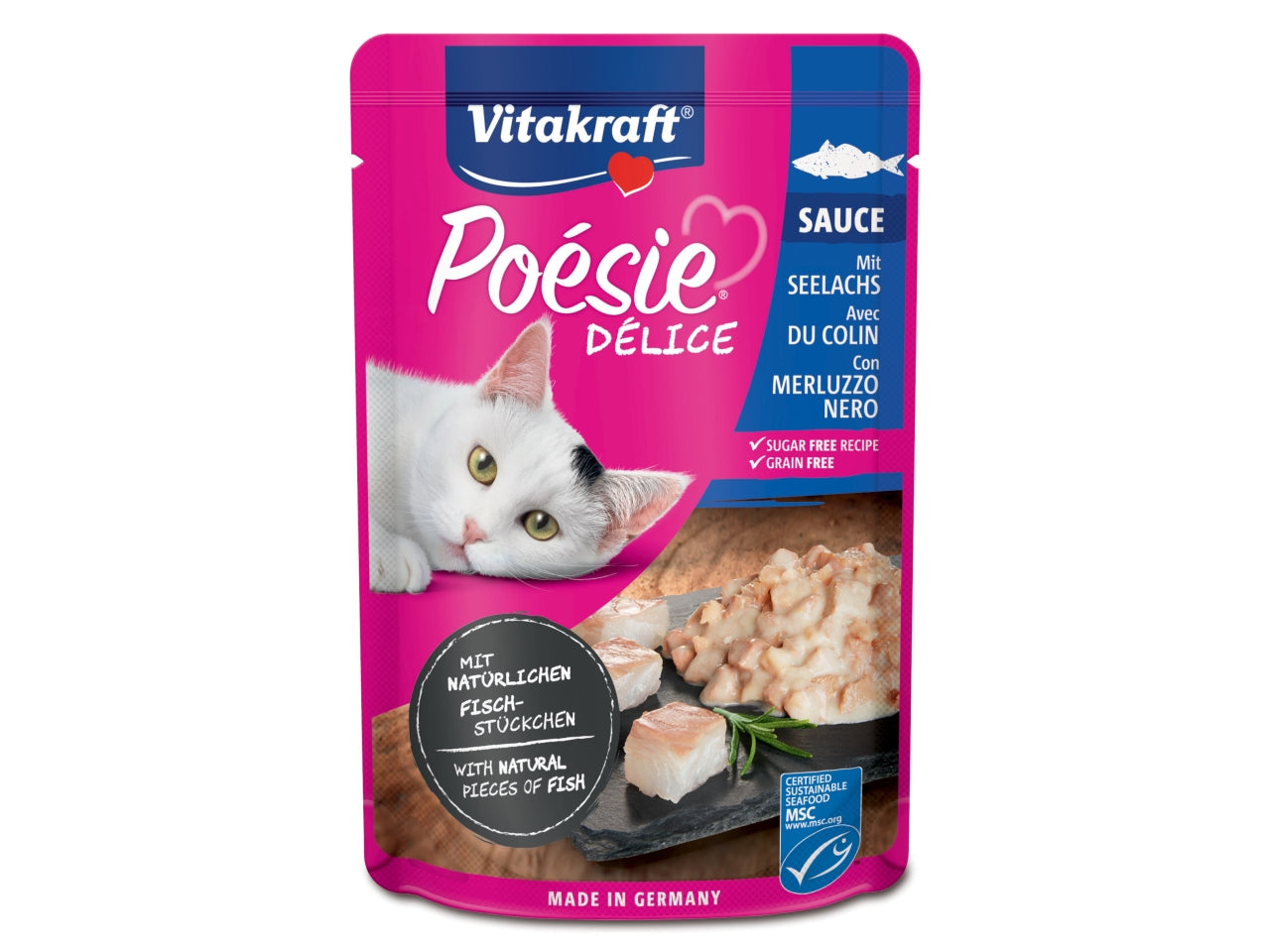 Poésie délisauce merluzzo nero 85gr alimento umido per gatti