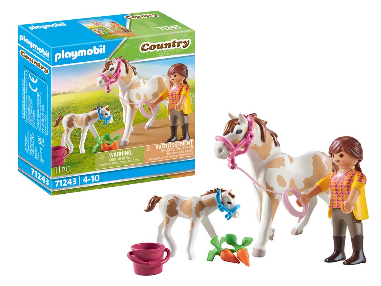 Playmobil country ragazza con cavallo e puledro