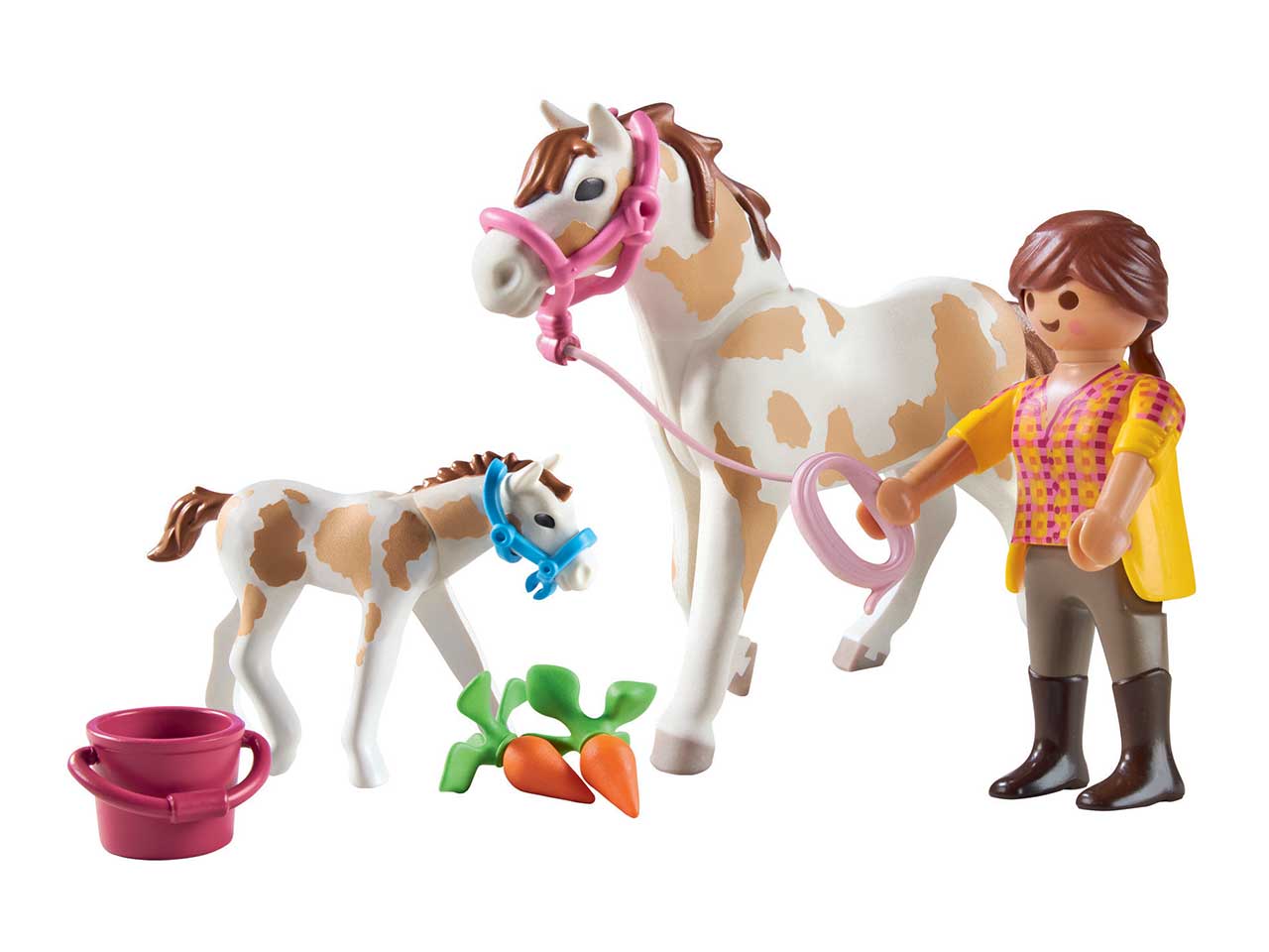 Playmobil country ragazza con cavallo e puledro