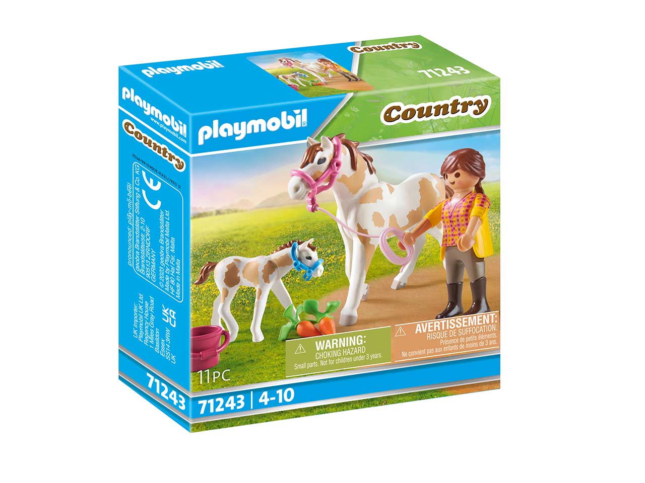 Playmobil country ragazza con cavallo e puledro