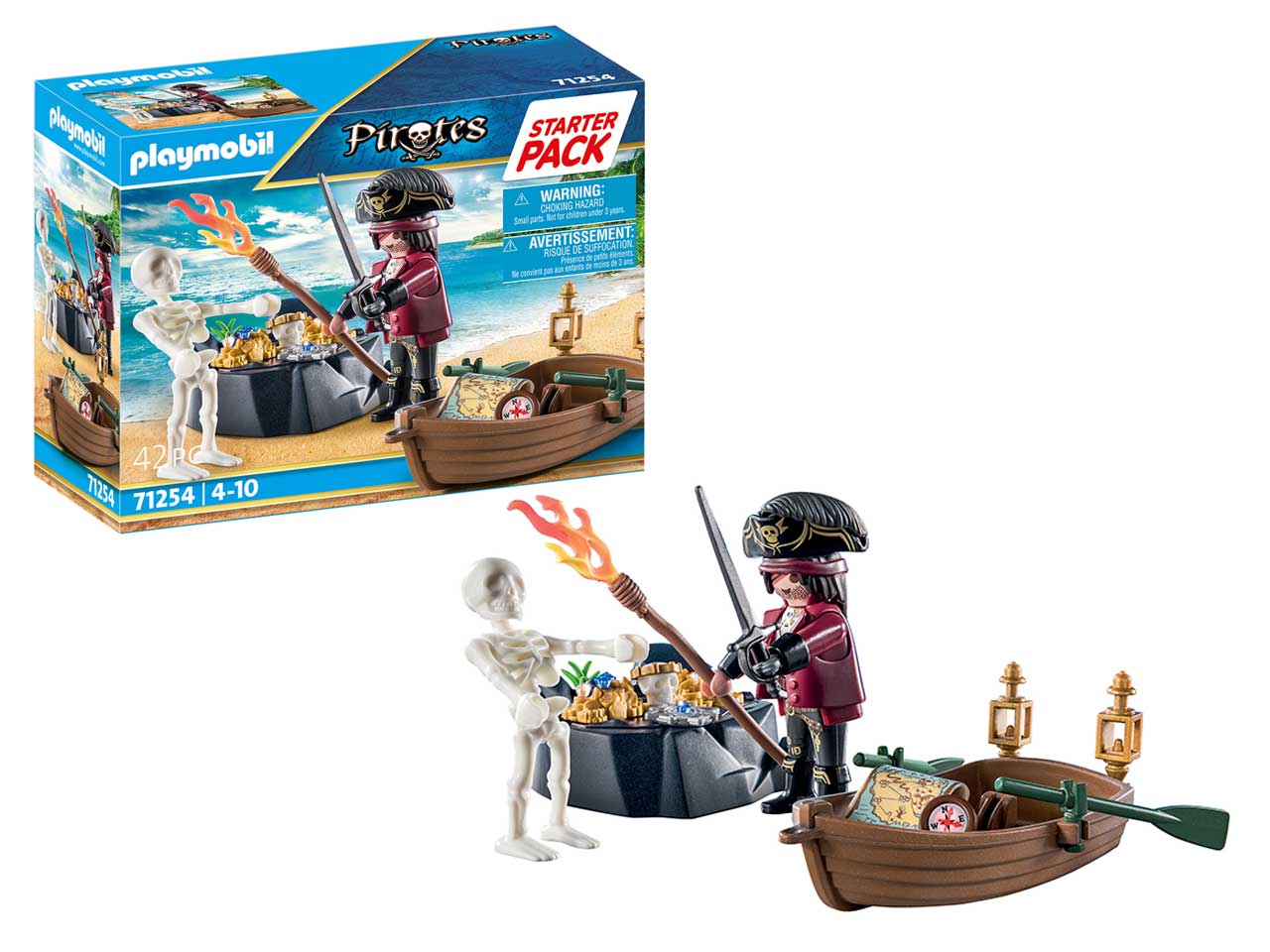 Playmobil pirates pirata con barca a remi