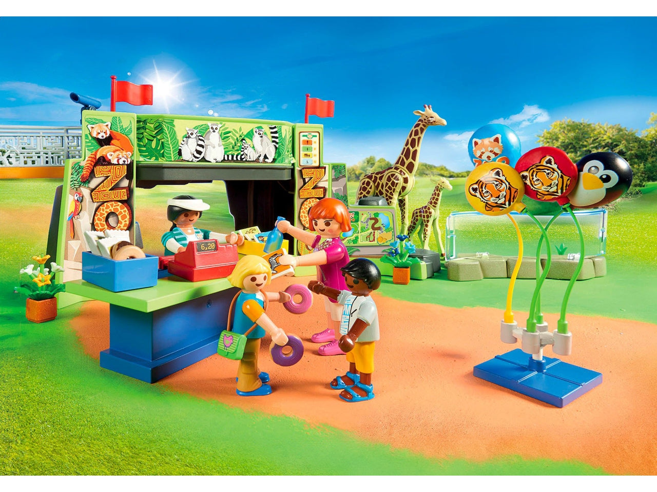 Playmobil Grande Zoo, edizione esclusiva per il 50° anniversario, con habitat flessibili e animali esotici, giocattolo per bambini dai 4 anni in su | Playmobil