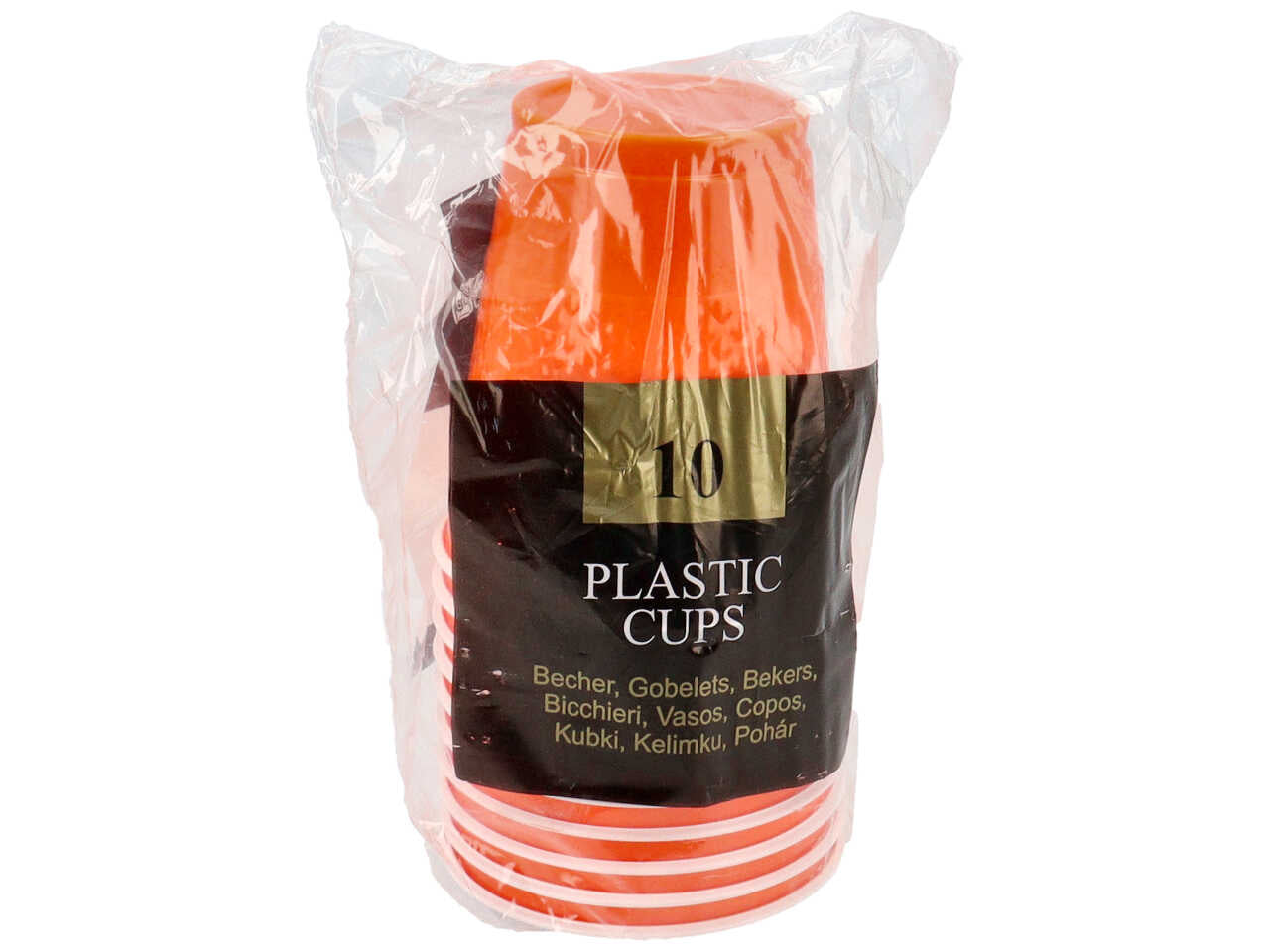 Bicchiere plastica 355 ml. arancione cf