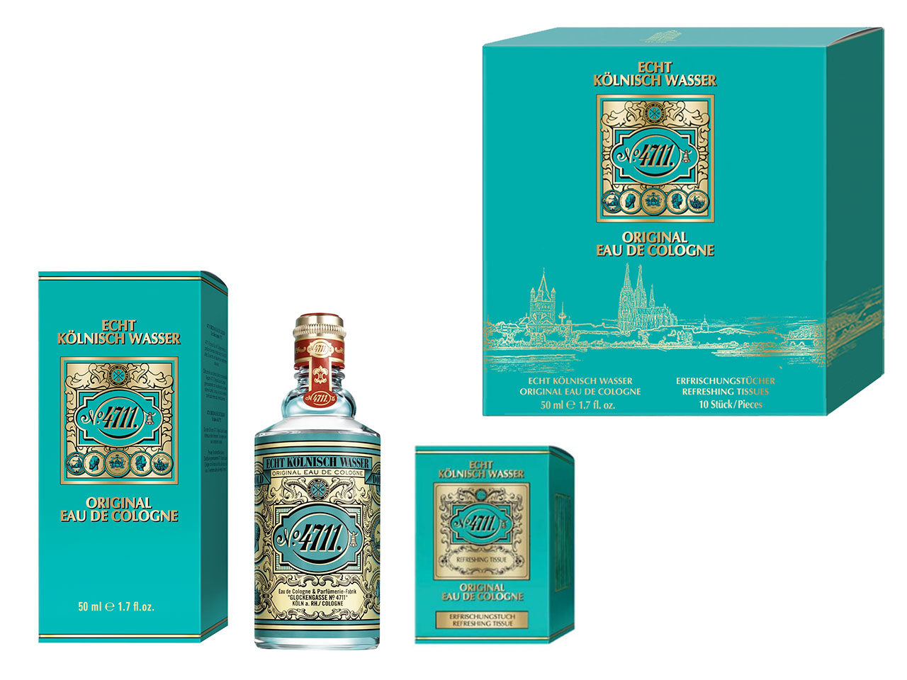 Set regalo original eau de cologne 50ml + salviette 10 salviette