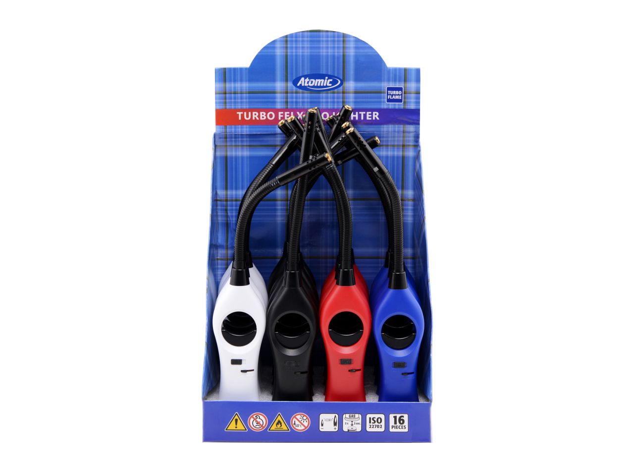 Accendigas atomic bbq lighter flex turbo flame ricaricabile in 4 colori assortiti