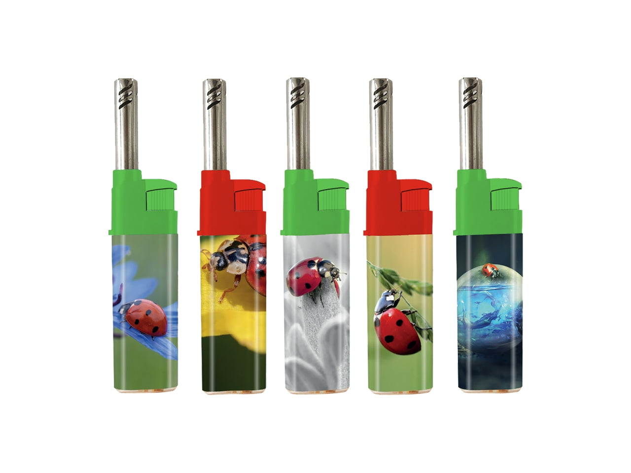 Accendigas atomico mini bbq lighter biba softflame ricaricabile con ladybugs