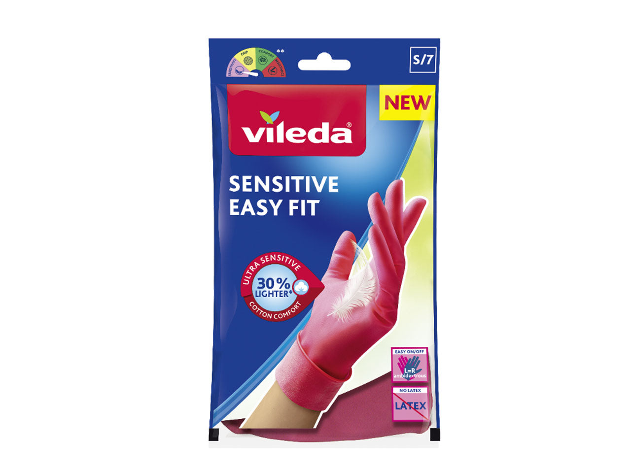 Vileda guanti sensitive easy fit s 168411