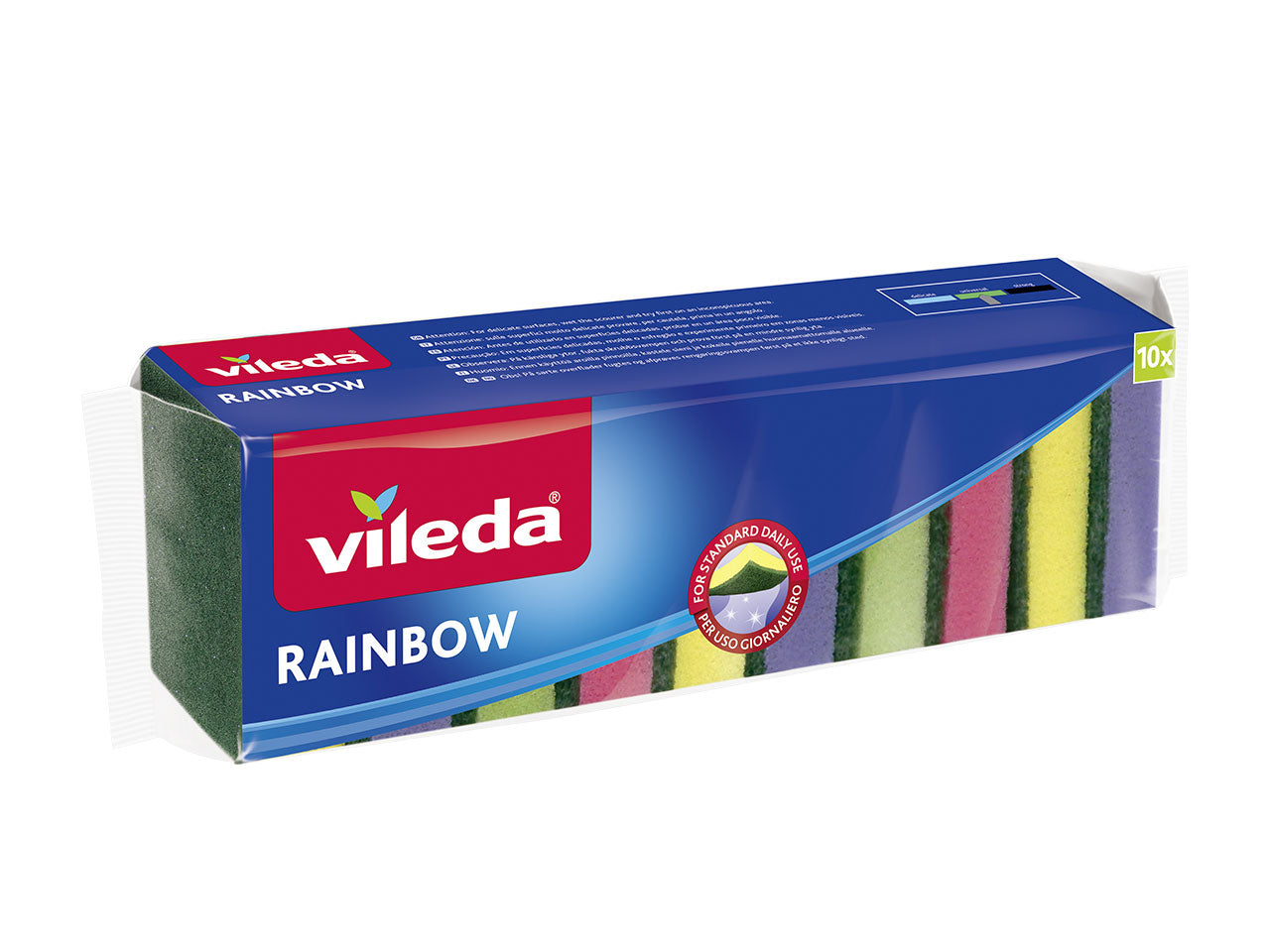 Spugna abrasiva Vileda Rainbow in colori assortiti 10 pezzi ad uso standard - Vileda