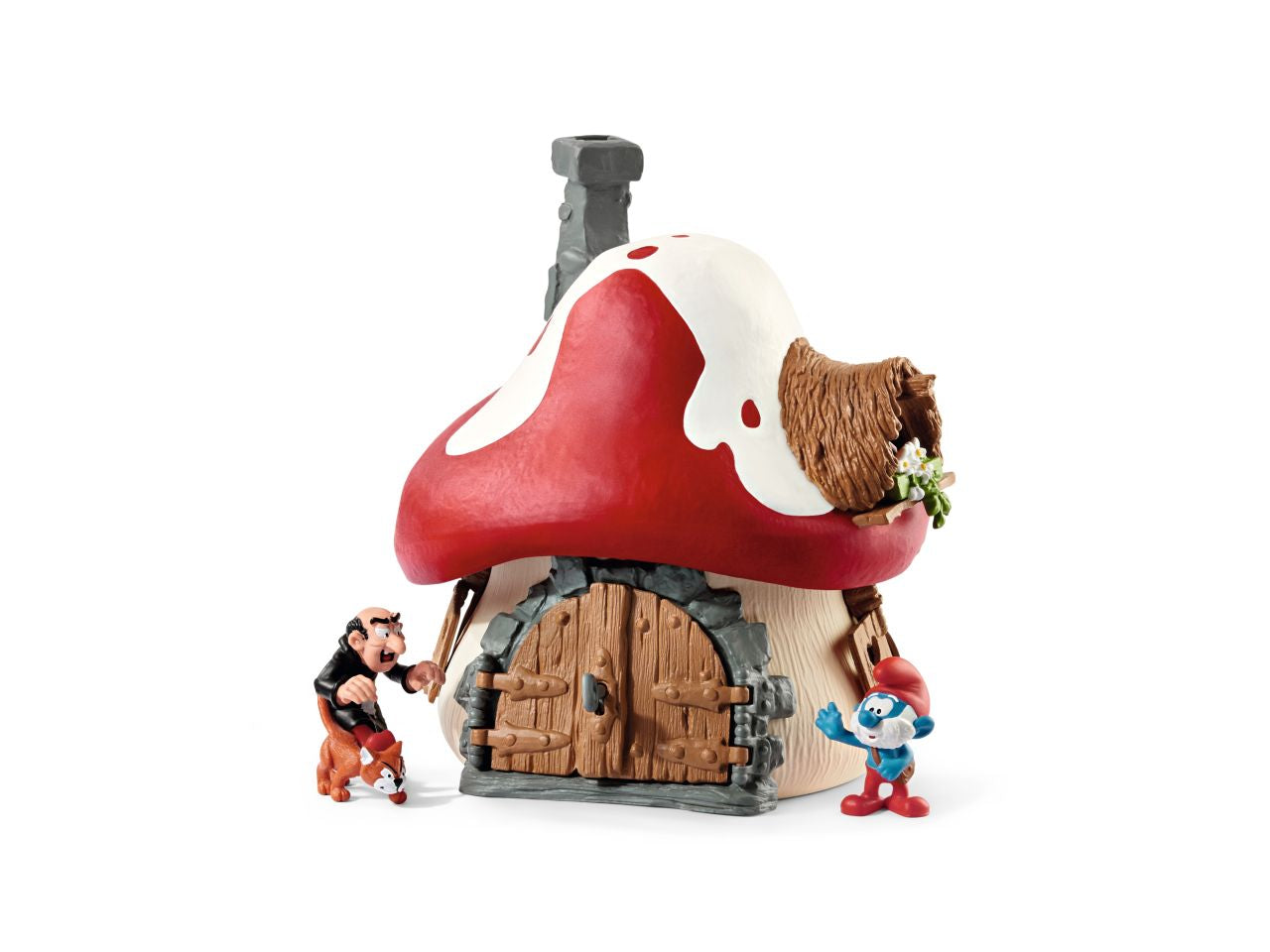 Casa dei puffi con 2 figure