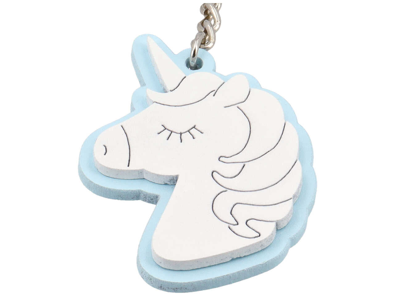 Portachiavi unicorno azzurro