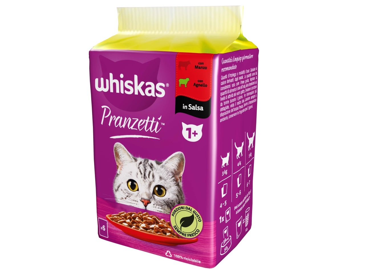 Whiskas pranzetti  carni miste 1+ $