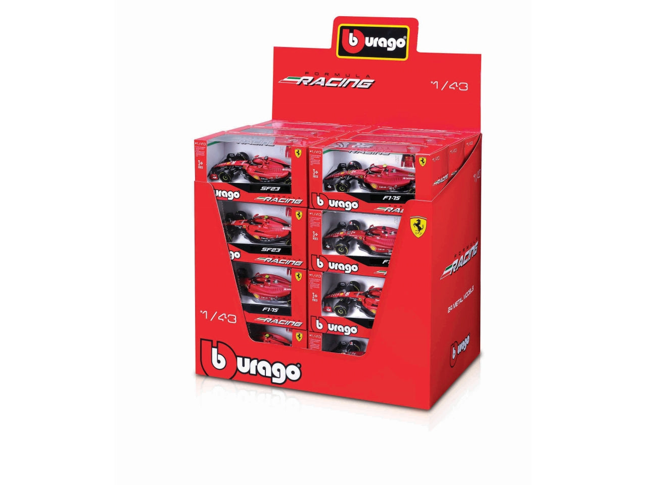 Modellino Auto F1 Burago Ferrari SF-23 #16 Leclerc - Scala 1:43: Die-cast Rosso e Nero, Dettagli Realistici, Licenza Ufficiale Ferrari, Dimensioni 31x23x31 cm, Età 3+ | Bburago