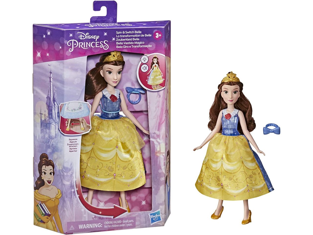 Disney princess bella vestito magico spin & switch