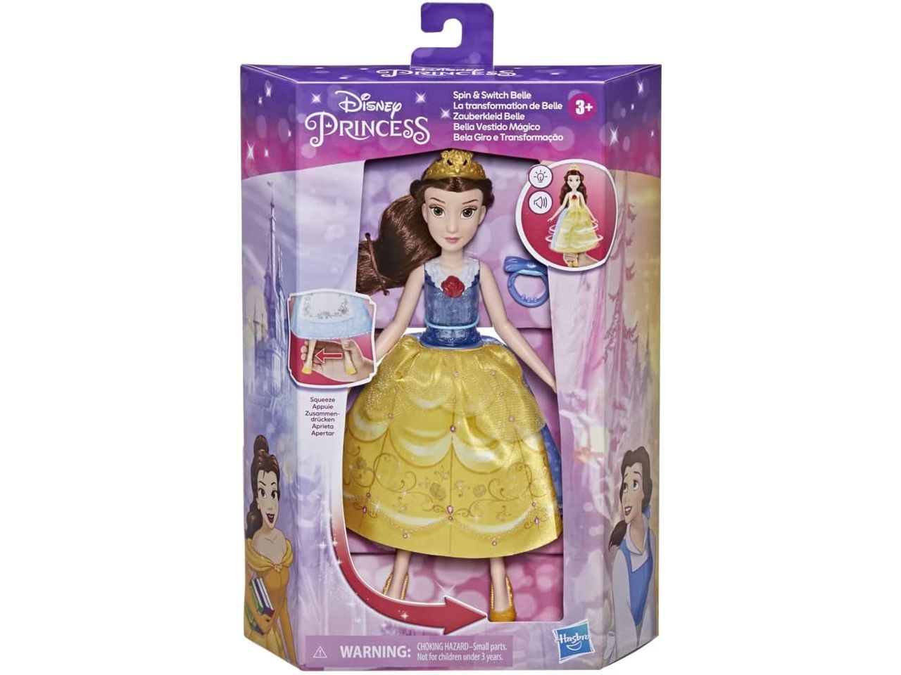 Disney princess bella vestito magico spin & switch