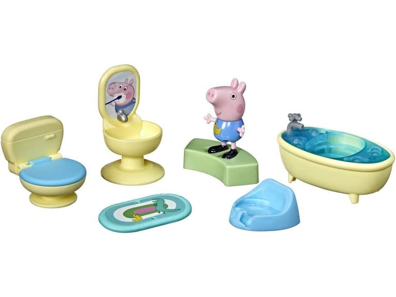 Peppa Pig Georges set da bagno con personaggio e accessori, per bambini 3+ anni, Hasbro