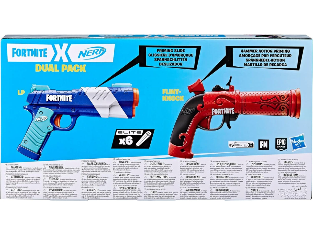Nerf Fortnite - Confezione da 2 blaster Fortnite e 6 dardi Nerf Elite in gommapiuma - Hasbro