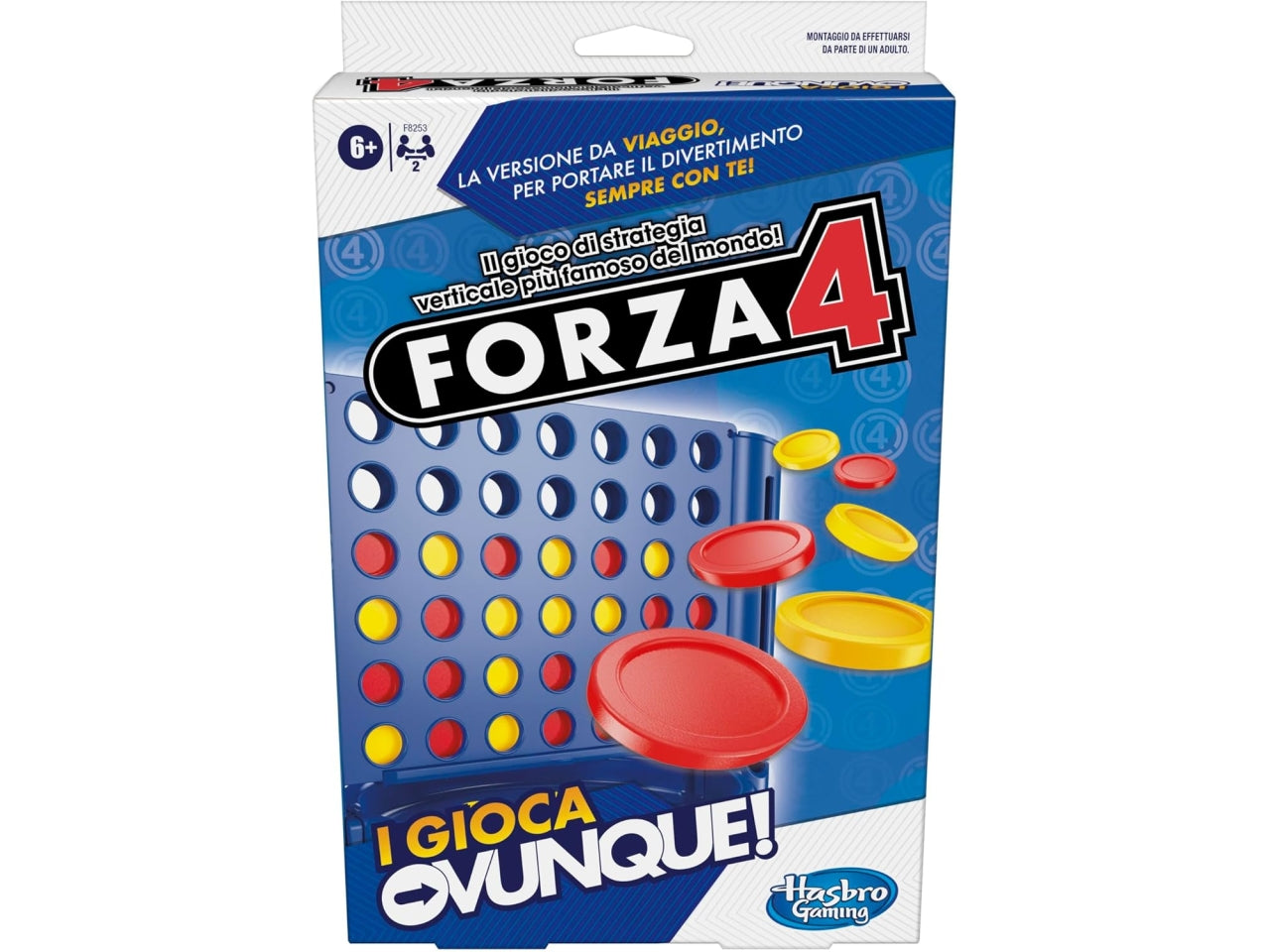 Forza 4, I Gioca Ovunque, gioco portatile per 2 giocatori, gioco da viaggio per bambini e bambine | Hasbro