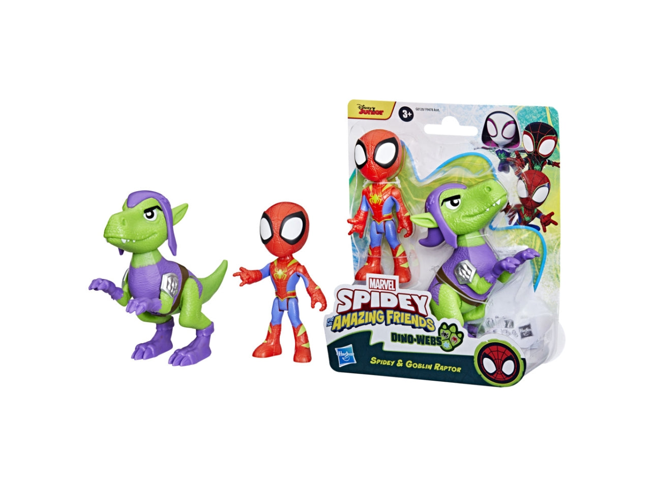 Personaggio Marvel Spidey con Cattivo Dino: Set Spidey e I Suoi Fantastici Amici per Bambini 3+ | Dimensioni 6,4x15,2x17,8 - Hasbro